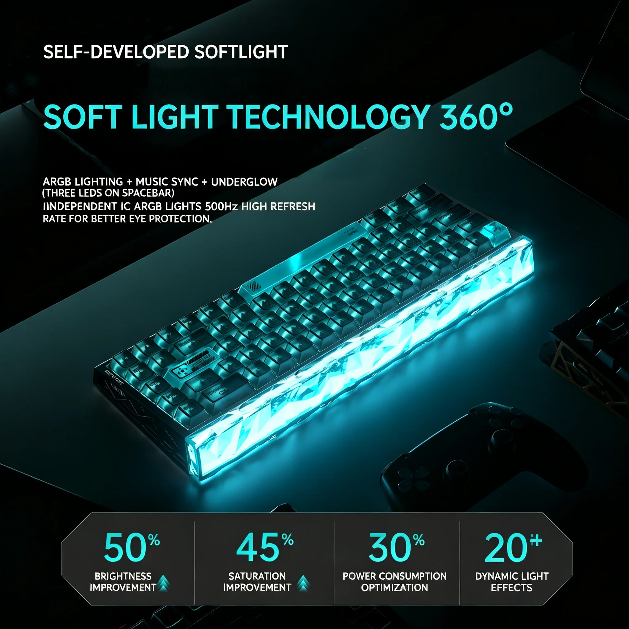 AULA HERO68 XS 68 Keys Tri-Mode Magnetic Switch Gaming Keyboard 8000Hz Polling Rate 6000mAh Battery RGB Backlit Programmable