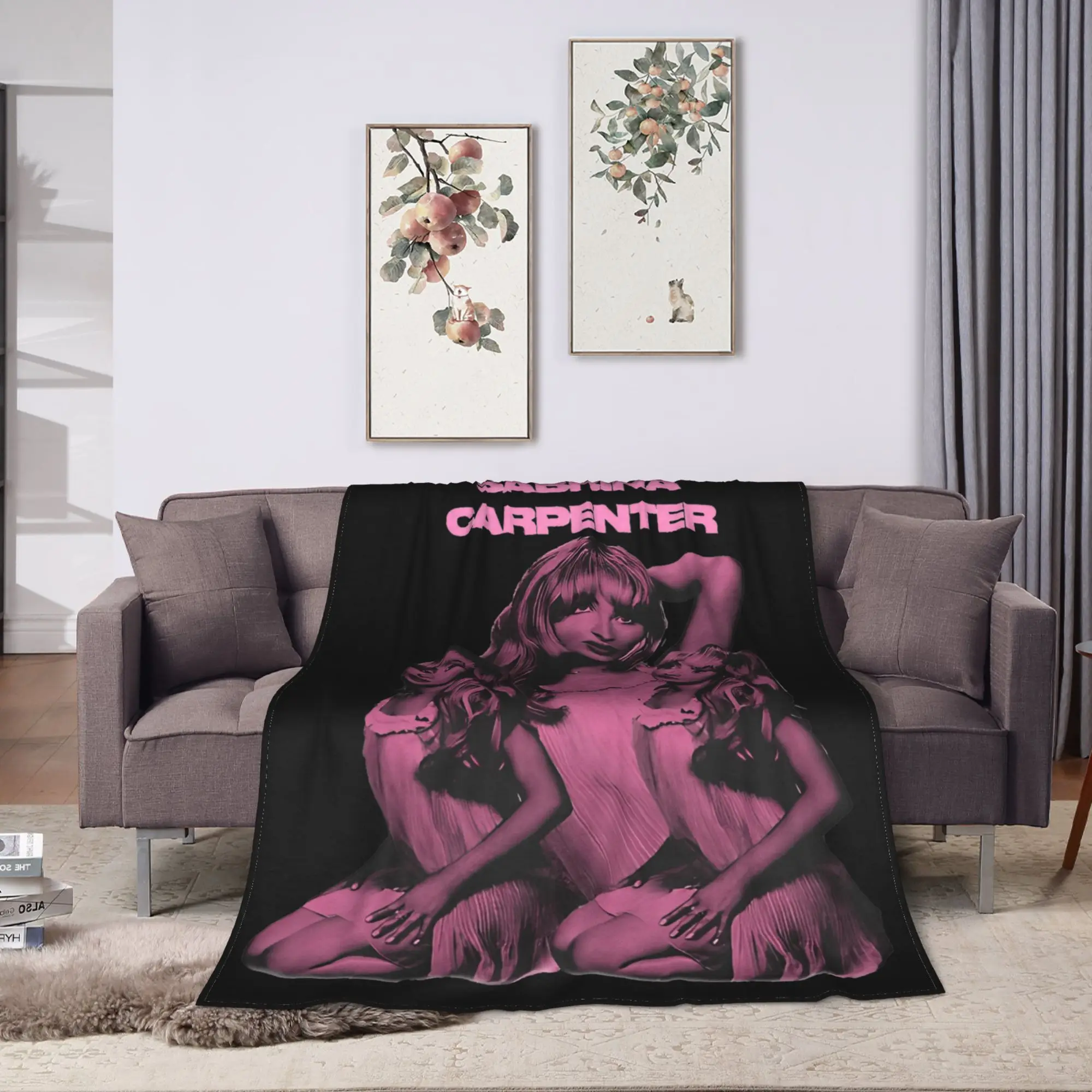Sabrina Caprenter Singer Flannel Blanket  Super Soft Throw Blanket for Couch Bed Decorative Funny Bedspread Sofa Bed Cover