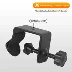 Microphone Stand For Smart Phones Music Holder 1/4′′Screw Suit Diameter 35mm Clamp Live Streaming Brackets With Diameter Of 35mm