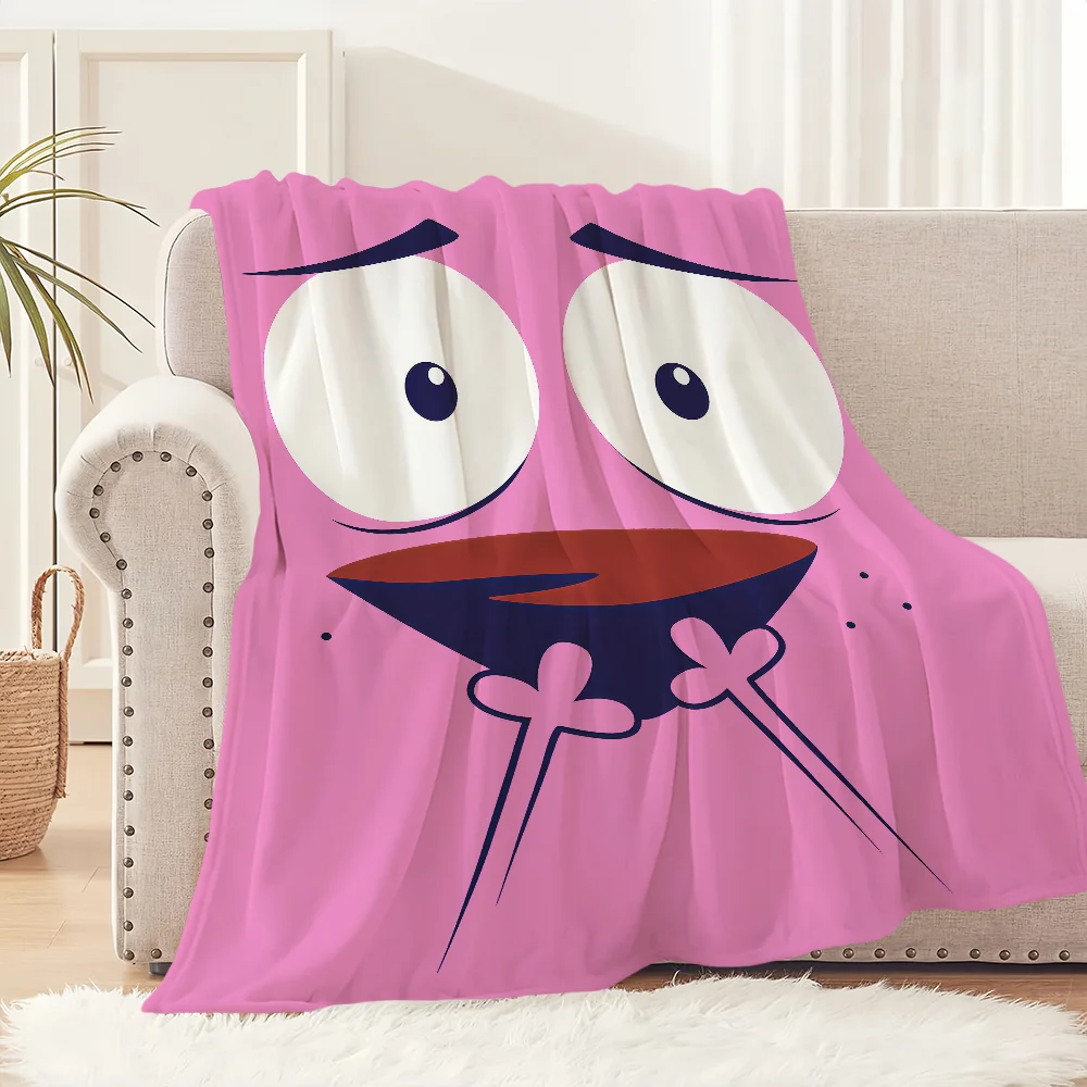 Face Funny Dog The Home Flannel Warm Comfort Soft Plush Blanket For C-Courages Sofa Living Room C-Cowardlys Bedroom Travel Gift