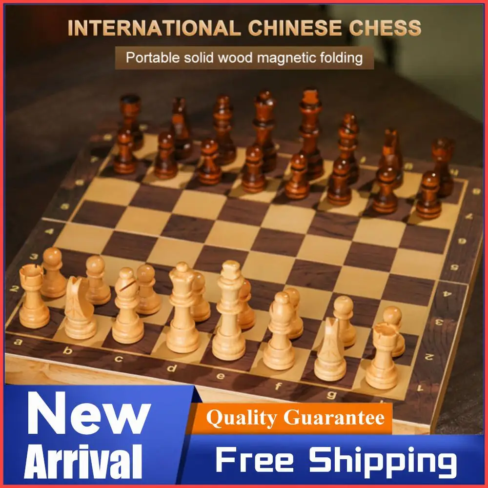 

Развивающий стратегический мышление деревянный шахматный набор, лучший подарок, складная шахматная доска, нетоксичная, 29x29 см, большая шахматная доска для детей и взрослых