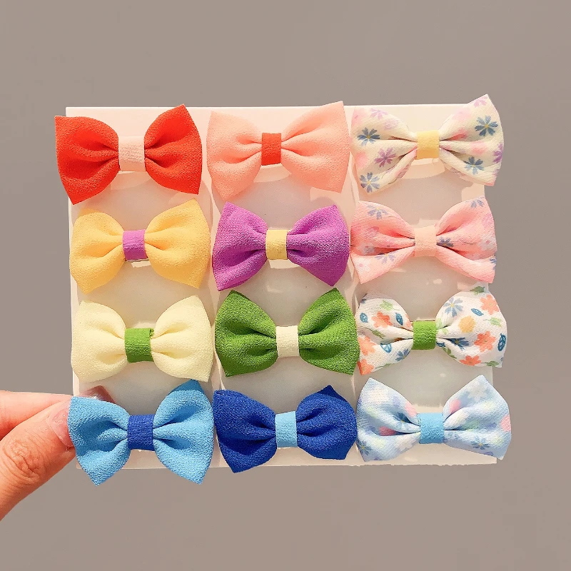 

3 шт./компл., новые детские милые цветные цветочные банты, украшения, заколки для волос, классические заколки для маленьких девочек, заколки для волос, детские аксессуары для волос