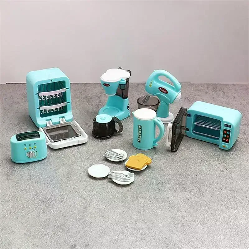 1Set 1:12 Casa delle bambole in miniatura Macchina da caffè Frullino per le uova Elettrodomestici Decor Toy Accessori per la casa delle bambole