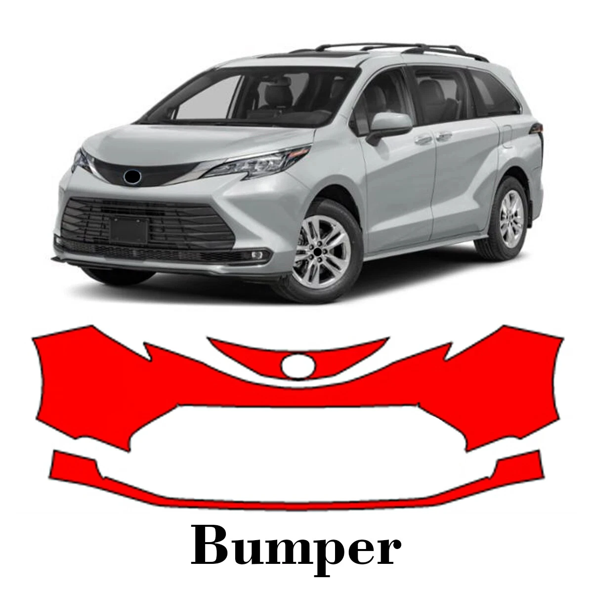 

For Toyota Sienna 2021-2025 TPU Scratch-resistant Car Paint Protection Film Front Bumper Transparent Bra Per-cut PPF Kit