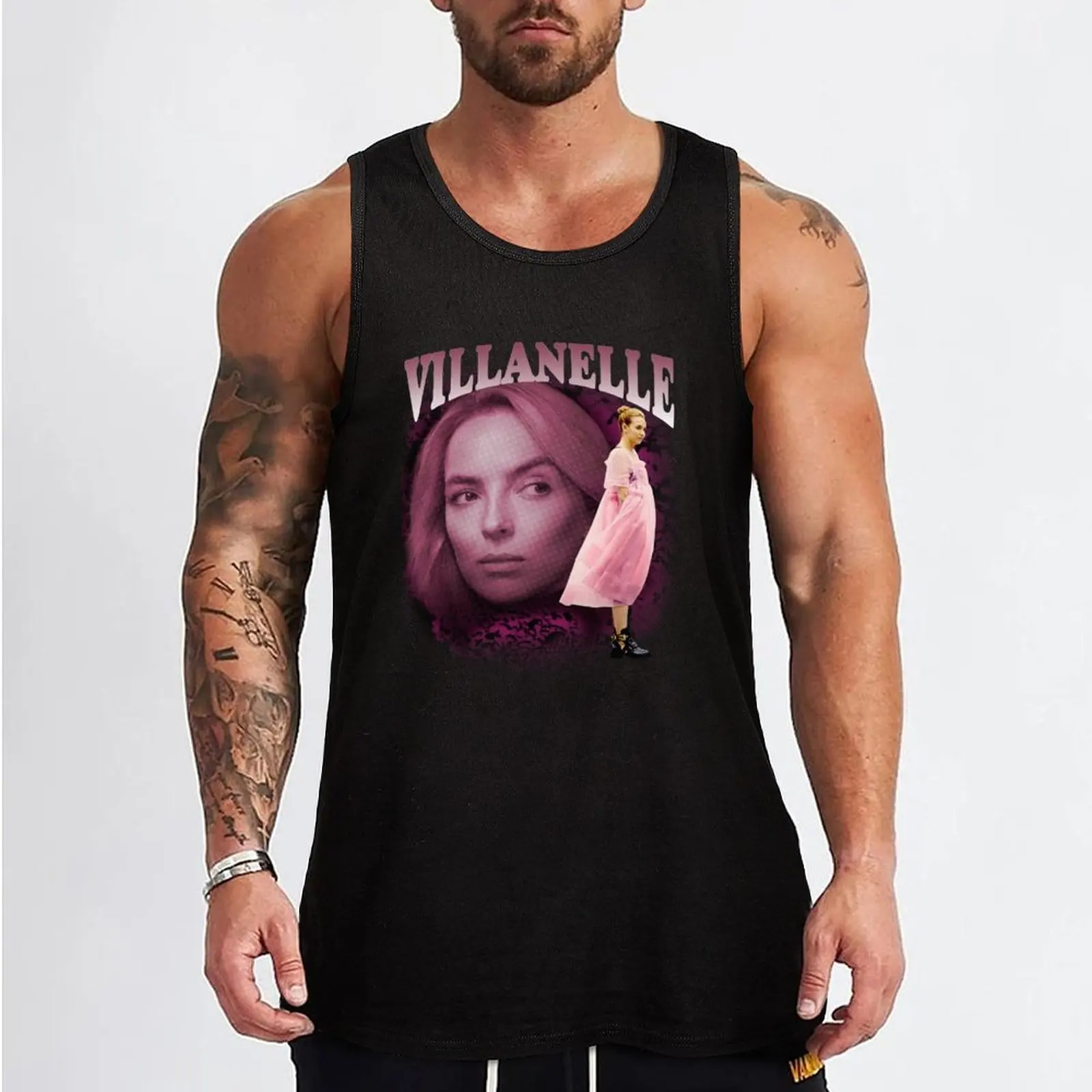 Villanelle, Killing Eve - Retro 90s Bootleg Style Tank Top T-shirt for fitness Men's gym articles Gym t-shirt man