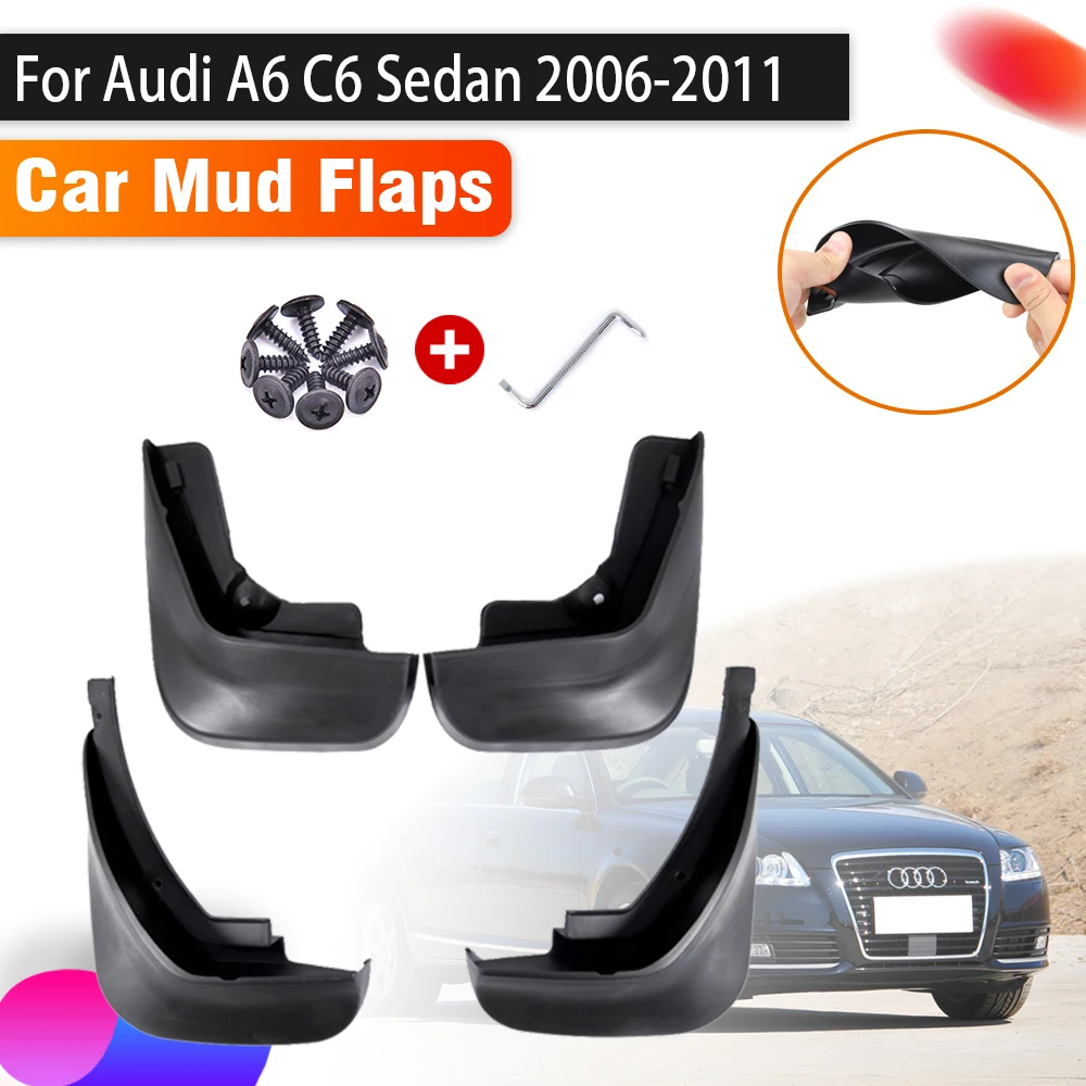 

Car Mudguards For Audi A6 C6 Sedan 2006~2011 Auto Front Rear Fenders Mudflap Car Accessories 4X Mudguard Splash Guards Mud Flaps