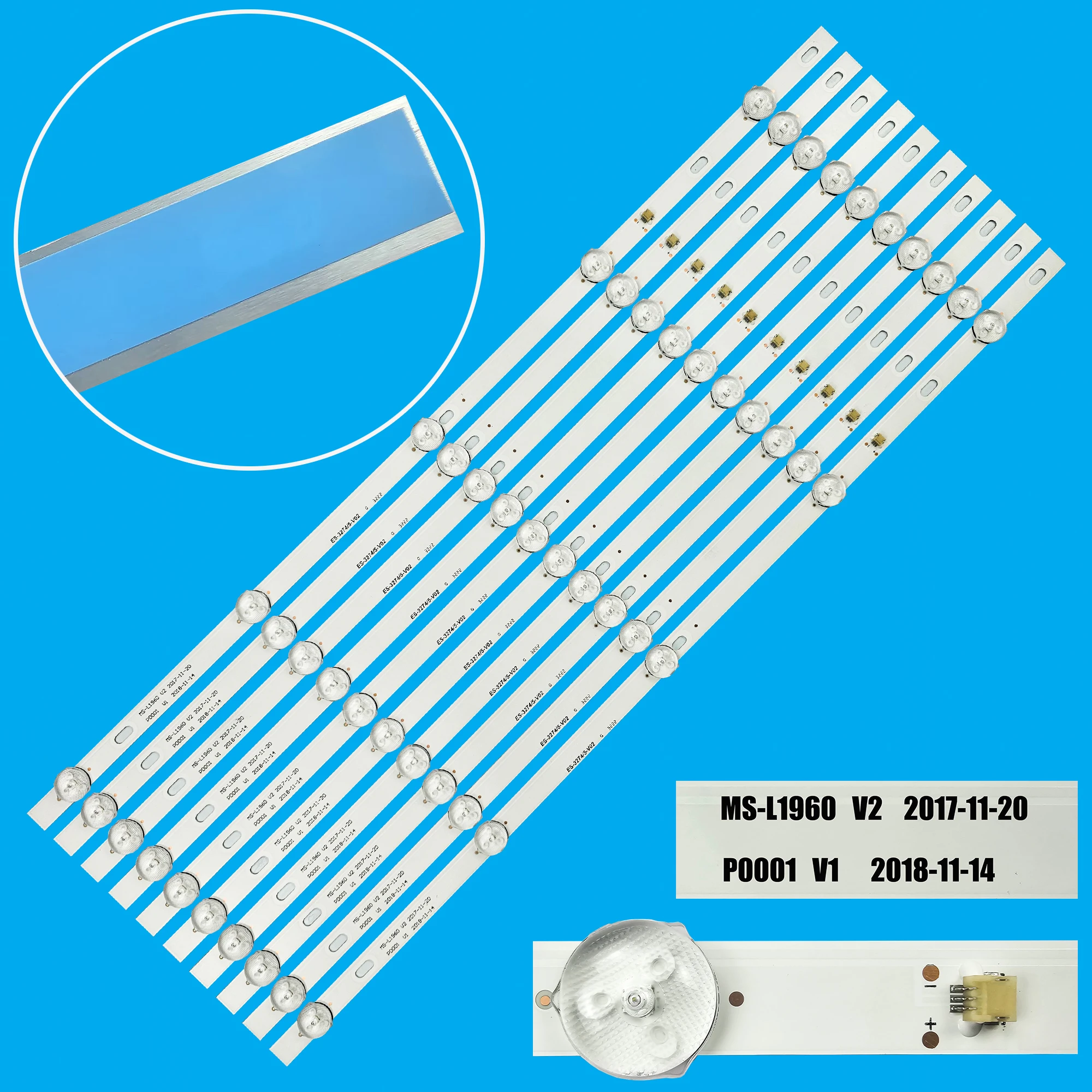 LED Backlight Strip for 55LUA68 D22-550-GJMC03 55LUA57L P0001 V1 2018-11-14 MS-L1960 V2 2017-11-20