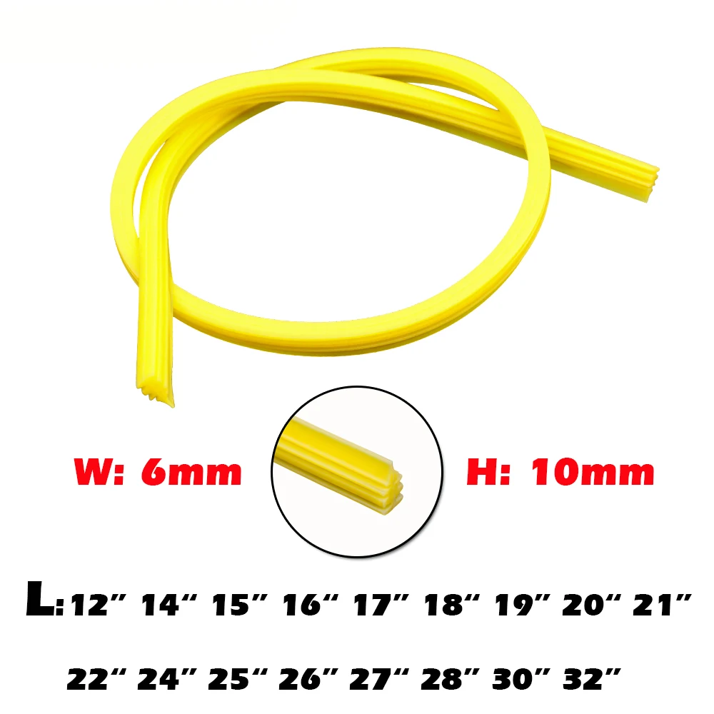 4 szt. Uniwersalne paski do napełniania silikonowych wycieraczek samochodowych do wycieraczek bezramowych 6mm 12 "14" 15 "16" 17 "18" 19 "20" 21 "22" 24 "25" 26 "27" 28 "30" 32"