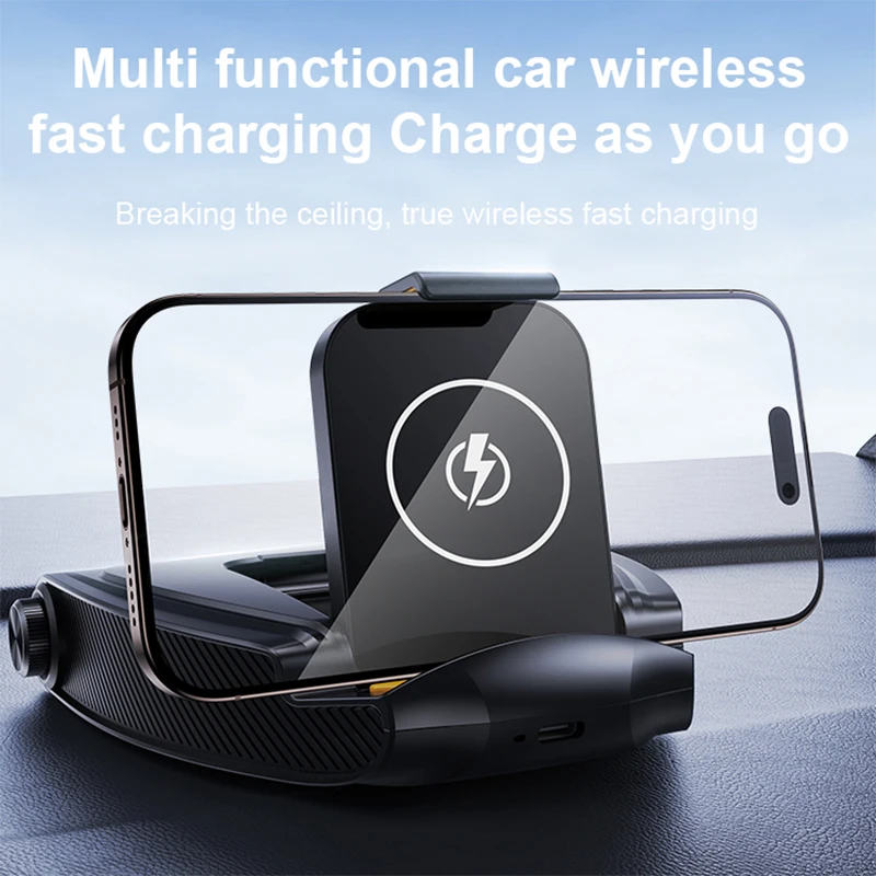 

ABS Material Car Phone Holder Wireless Charger With Emergency Hammer USB Power For Vehicle Navigation Support Car Accessories