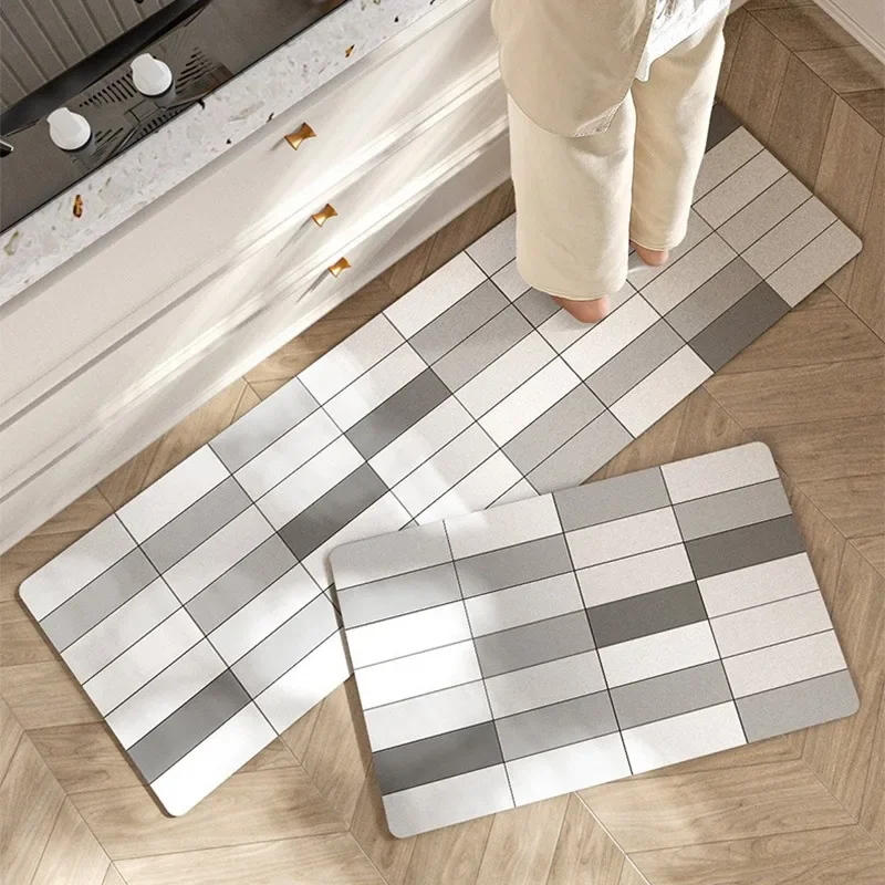 Kitchen Pvc Carpet Diatom Mud Absorbent Oil Water Rug Entrance Quick-drying Door Mat Soft Non-slip Foot Mats Alfombra De Cocina