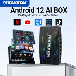 OTTOMOTION Play2Video Pro Wireless CarPlay Android Auto Adapter for Tik Tok Youtube Netflix IPTV for VW Benz Kia Honda Toyota