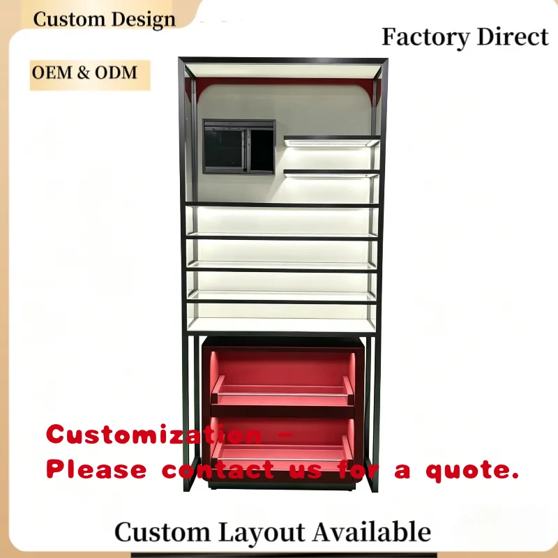custom.Luxury Jewelry Display Cabinet, Tempered Glass Stainless Steel Wall Cabinet, Durable and Customizable Luxury Bag Display
