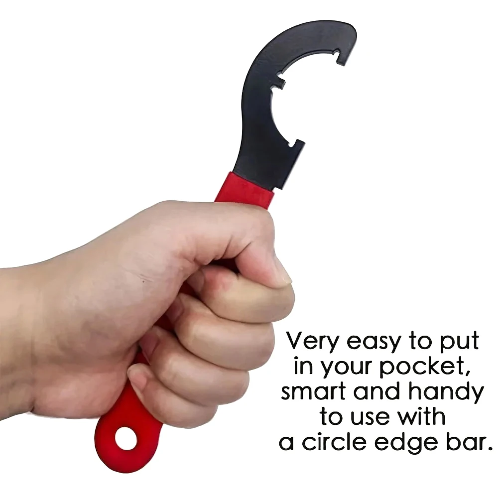 Anti Slip Handle Spanner Wrench Tool, Outer Diameter 1.26Inches For Floor Pipes Fitting, Cars Walnut