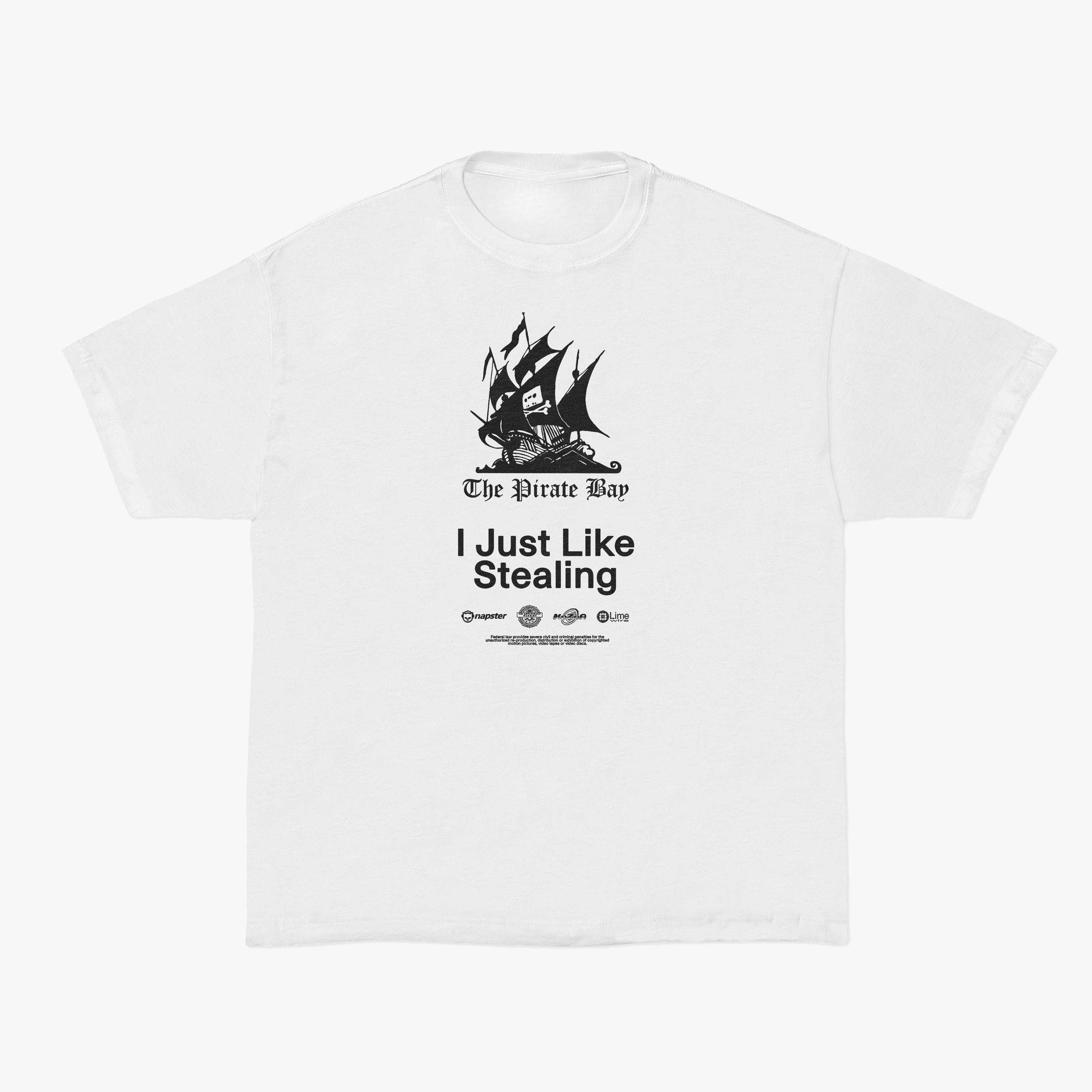 Camiseta casual Pirate Bay Art 100% algodão com estampa gráfica masculina e feminina, top de verão para streetwear