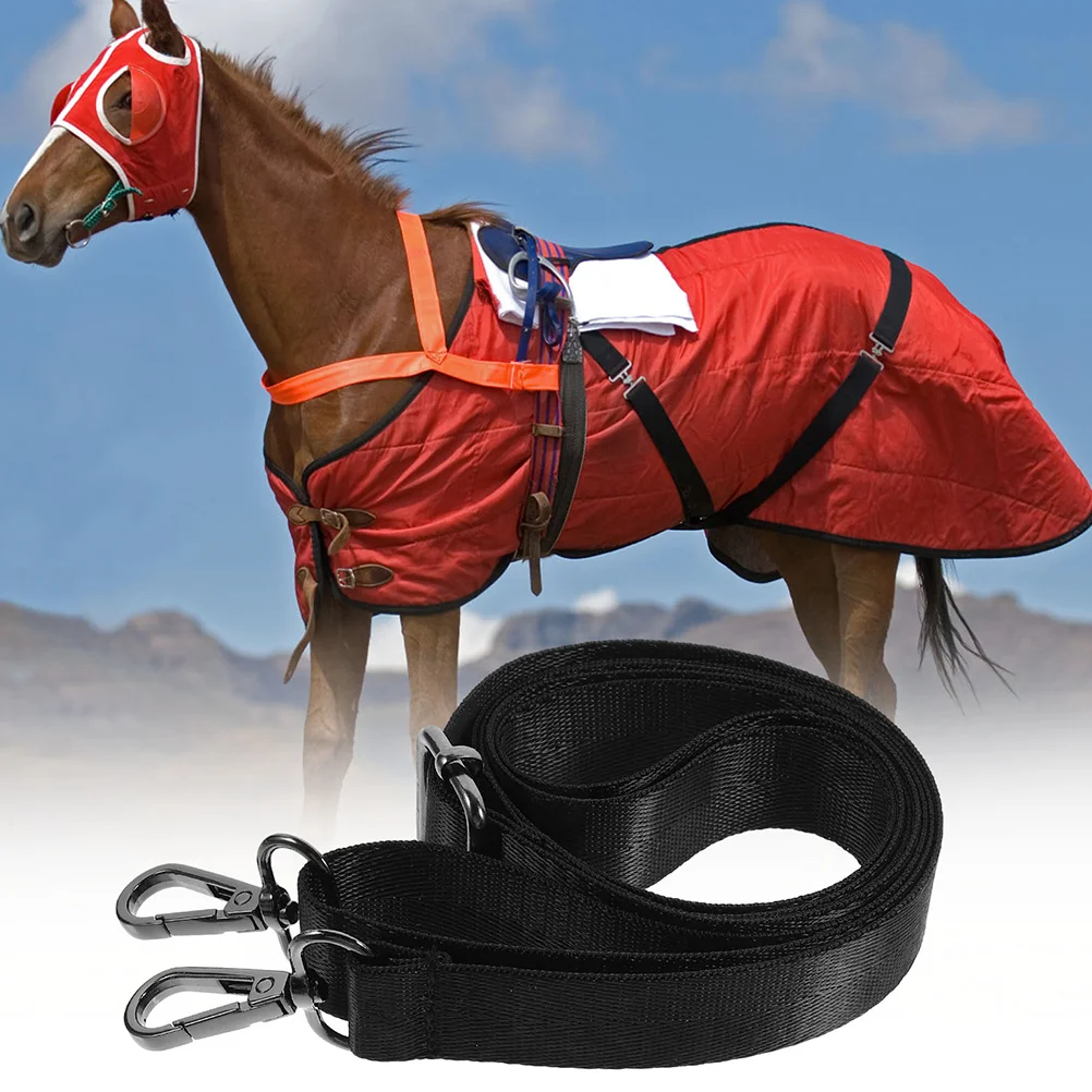 2 Pcs Adjustable Horse Blanket Leg Straps Rug Stretchy Nylon Belly Replacement with Buckle