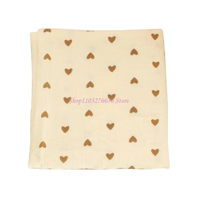 R6FD 80x80cm Cotton Baby Blanket Absorbent Swaddles Wrap Breathable Small Quilts