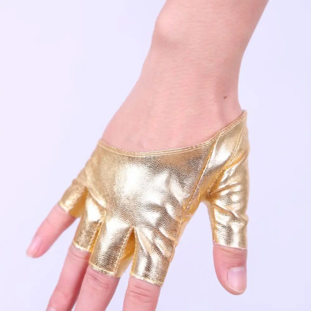 Women Clothing Accessories PU Leather Pole Dance Fingerless Gloves Half Finger Half Palm
