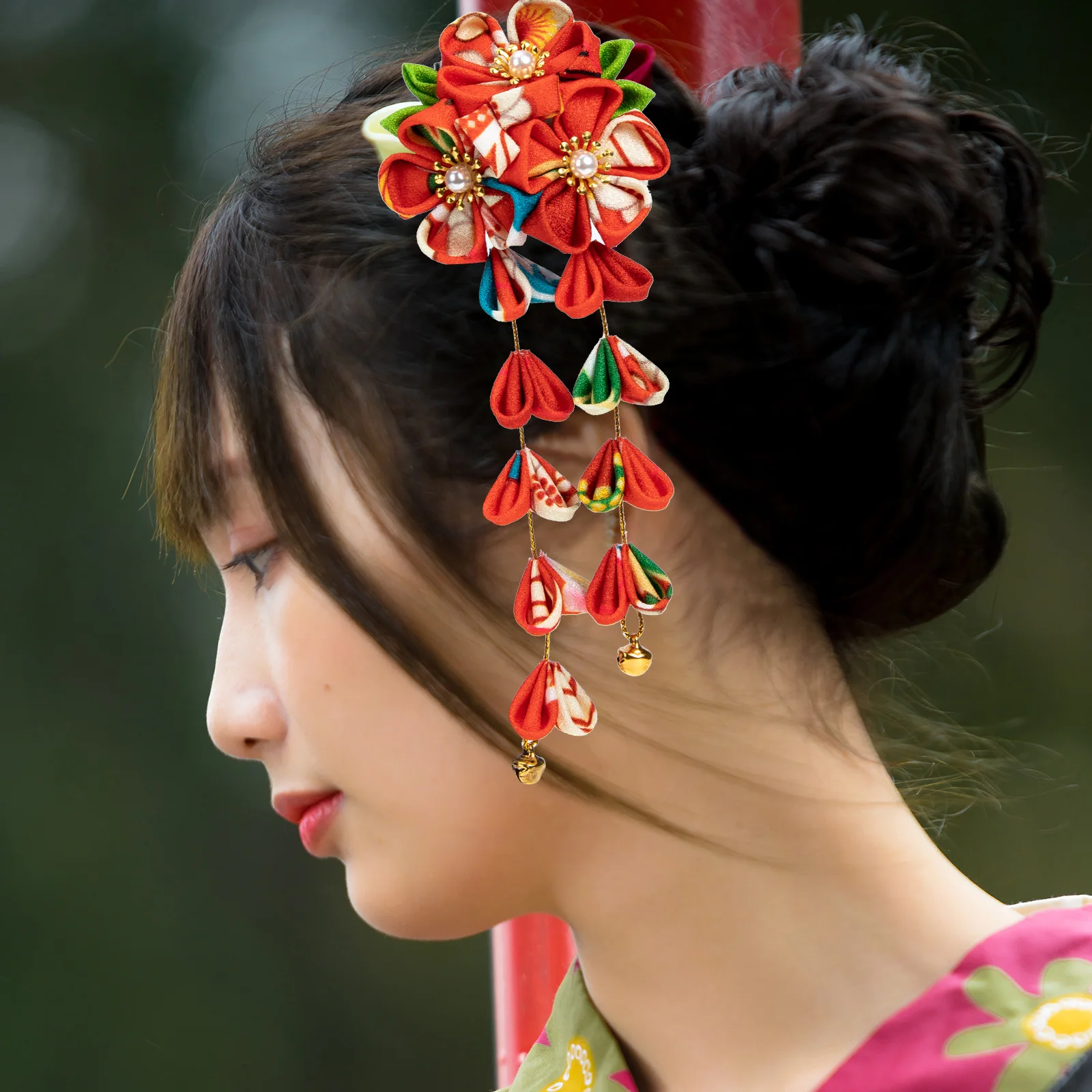 

2pcs Flapper Clips Fan Hair Accessories For Women Japanese Flower Hairpins Elegant Hair Tools Bridal Makeup Use