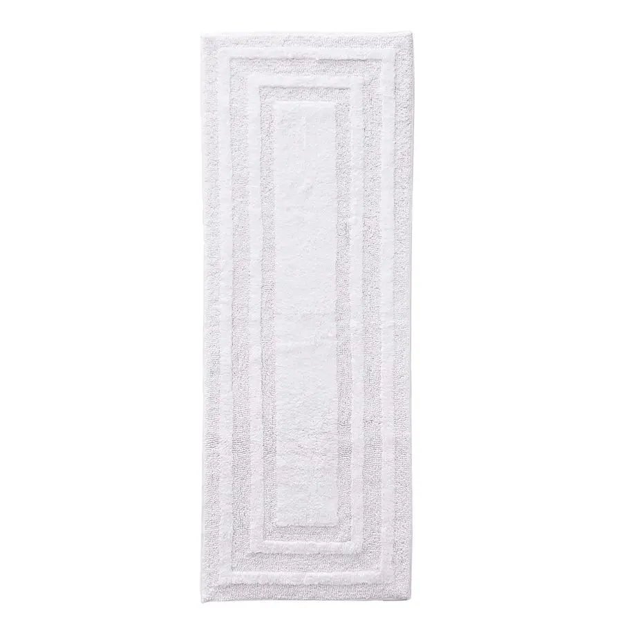 

Коврик для ванной, 100% мягкий плюшевый хлопковый коврик с тафтингом, высокая впитываемость, быстросохнущий, с противоскользящей основой, цвет Логан Белый, 22 x 6 футов.