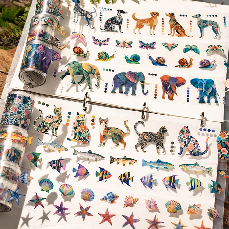 6-rolos-fita-decorativa-pet-com-estampa-de-animais-retro-morris-material-para-scrapbook-diy