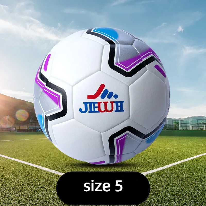 Seamless Heat Bond Football Official Size 5 Adults Training Soccer Ball PU Waterproof Wear Resistant Indoor Outdoor Game Futebol