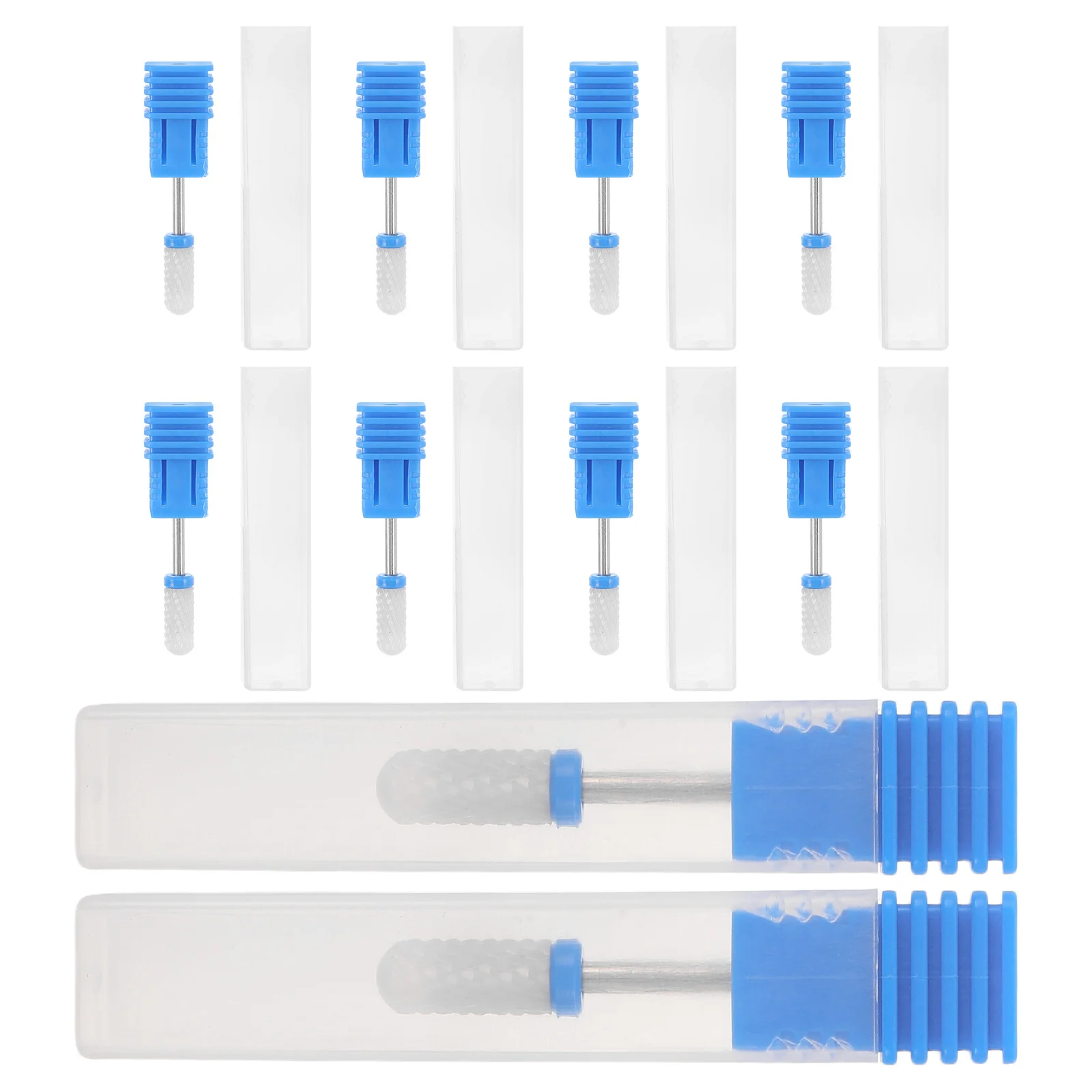 

10Pcs Nail Ceramic Drill Bits Round Head Manicure Machine Accessories for Gel Polish Removal Cuticle Cleaning Smoothing Nail