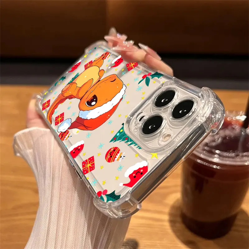 Прозрачный чехол для телефона Cute Pokemons Christmas 17 PM для iPhone 17, 16, 14, 15, 11, 12, 13 Pro Max 16E 15 16 Plus 17Air, мягкий противоударный чехол