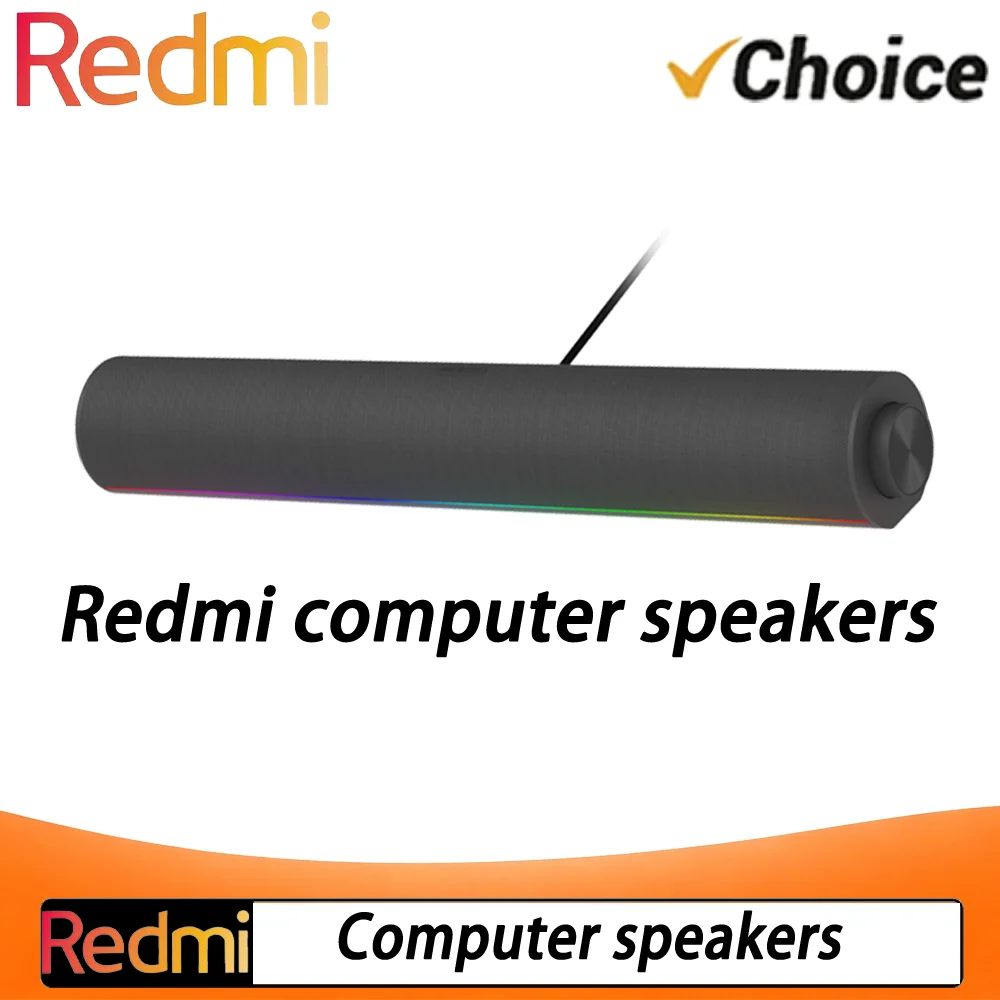 REDMI  Computer Speaker Four-Unit Two-Channel Stereo RGB Ambient Light Bluetooth 5.0 Built-in Microphone Knob Control CN