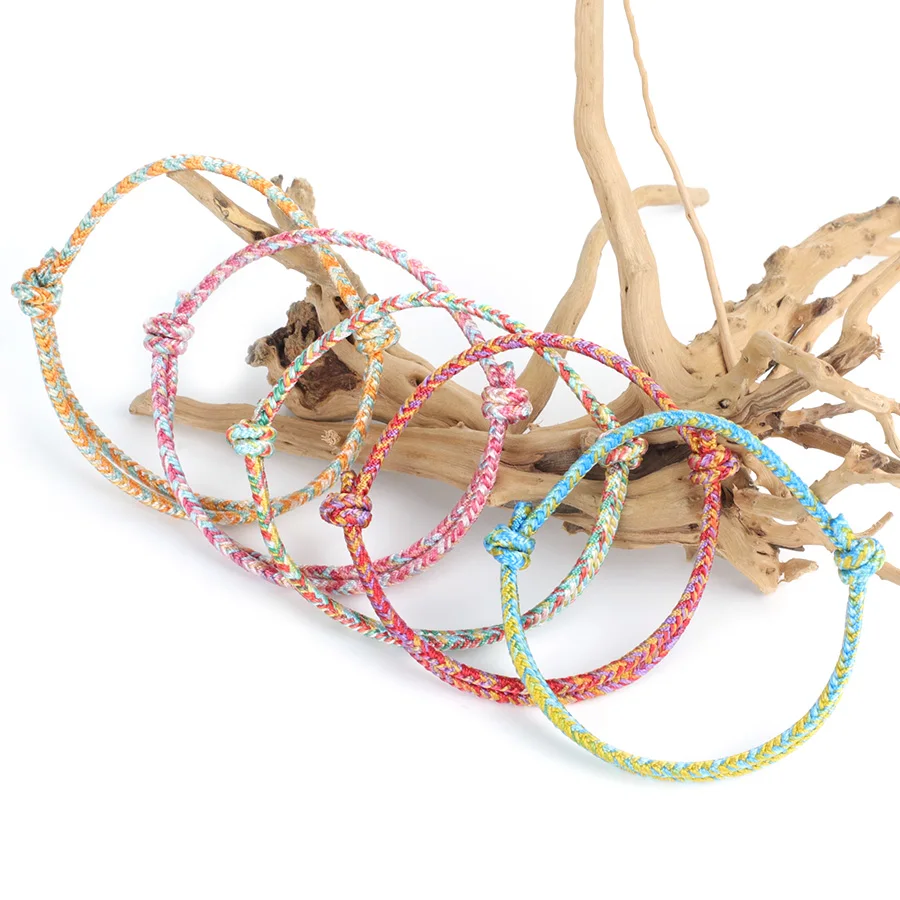 Creative Adjustable Braided Silk Rope Bracelet Unisex Handmade Colorful Ethnic Cord 5 Color Braslet Beach Leisure Couple Pulsera