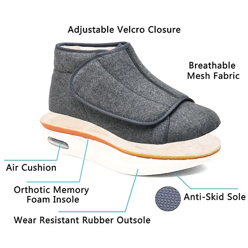 VIP Men Casual Solid Color Shoes Unisex Comfortable Plush Shoes Men Soft Shock-absorbing Sneakers Plus Size