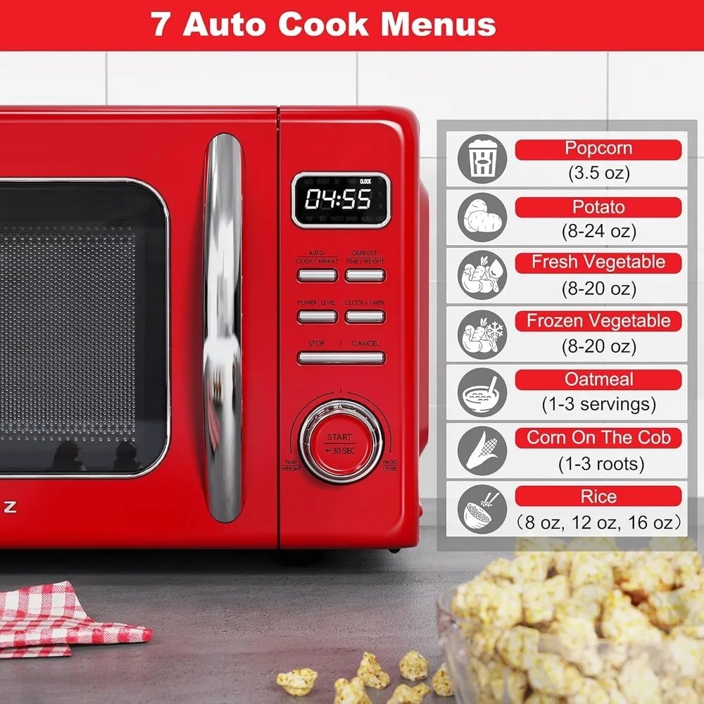 Microwave Ovens With Auto Cook & Reheat, Quick Start Functions and Easy Clean, 0.7 Cu Ft Desktop Microwave Ovens