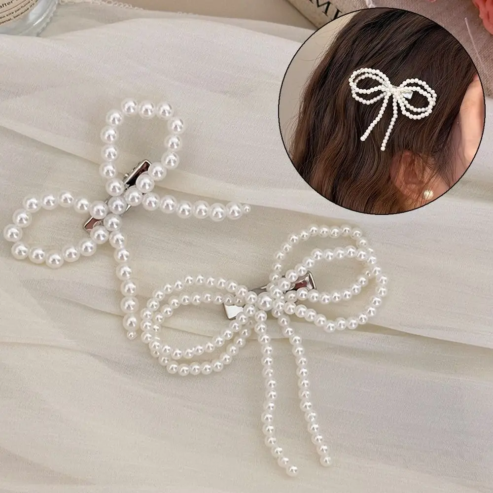 

Hair Accessories Sweet Pearl Bowknots Hairpins Y2k Vintage Butterfly Hair Clip Fashion Bangs Hairclip For Women Girls