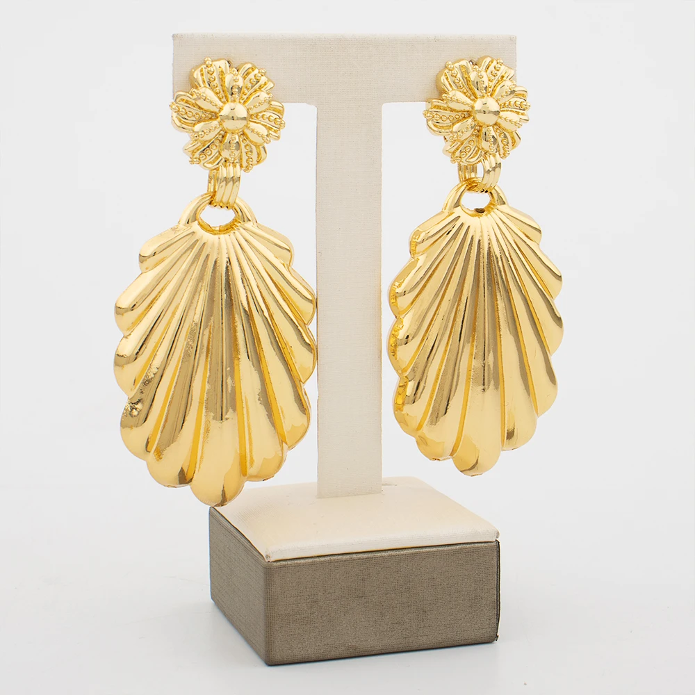 YM Gold Überzogene Schmuck Set Brasilianische Halskette und Ohrringe Party Engagement Schmuck Set Braut Halskette Ohrringe Zubehör Geschenke 5