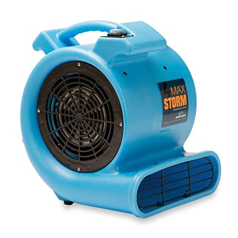 

Max Storm 1/2 HP Durable Lightweight Air Mover Carpet Dryer Blower Floor Fan for Pro Janitorial Cleaner Blue 1 Pack