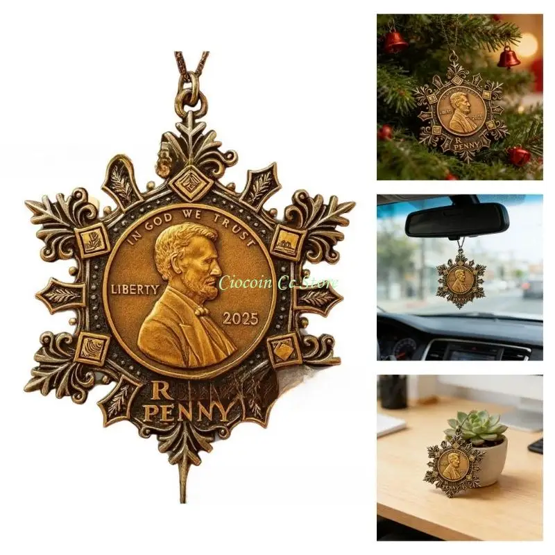 X90F Finally Cents Memorial Snowflake Ornament Nostalgics Gift for Collectors History
