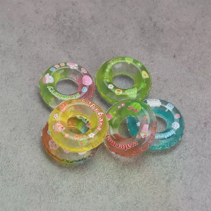 Set of 4 Kids Play Scene Props, Resin Miniature Dollhouse Accessory, Simulated Swimming Ring Model Toy, Doll Dress-Up Add-ons