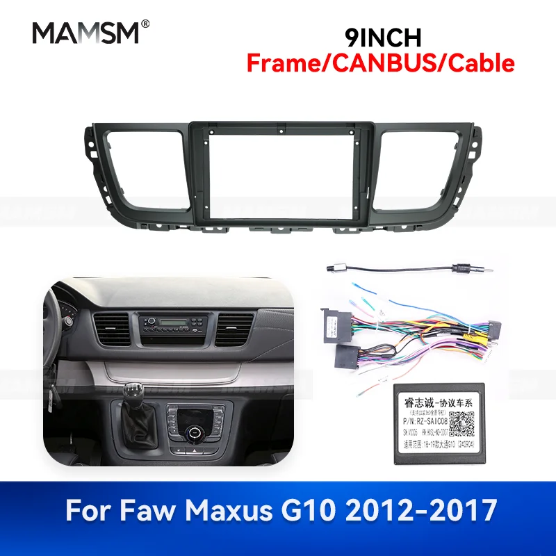 MAMSM 9 inch For SAIC MAXUS G10 2012-2017 Android Car Radio Fascia Stereo Frame GPS MP4 Multimedia Wiring Harness Canbus Box Kit