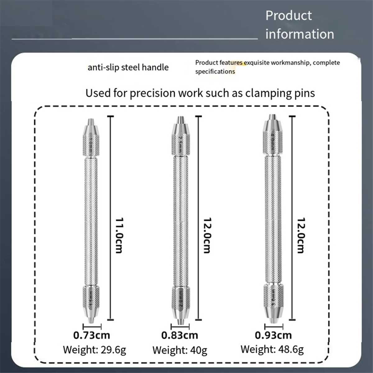 

ELBA_Double Tip Pins Tools Double-Headed Non-Slip Precision Steel Pick with Double-Headed Lock Mouth Watch Accessories