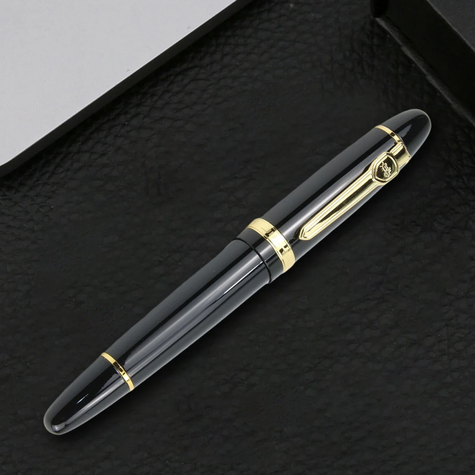 Imagem -06 - Jinhao Exquisite Caneta-tinteiro Nib Médio Clipe Dourado Papelaria Escolar Escritório Suprimentos de Negócio 05 mm Nib