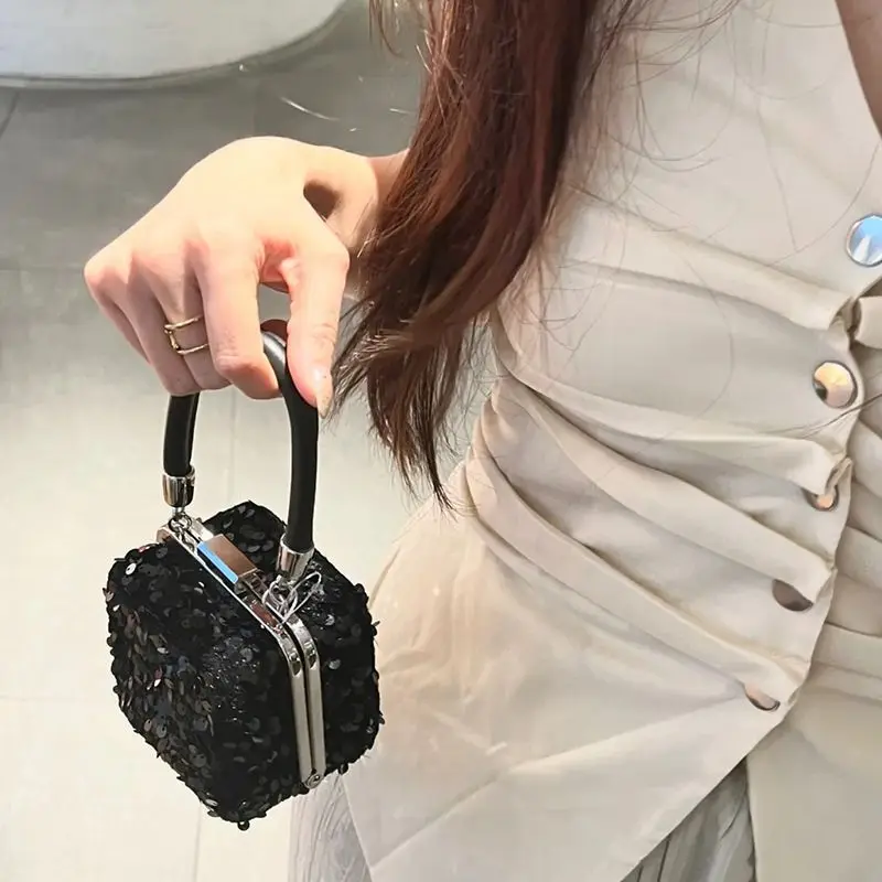 KK  2024 New Texture Small Square Women\'s Mini Cute Women\'s Chain Lipstick Handbag Crossbody ladies bag сумка pinko