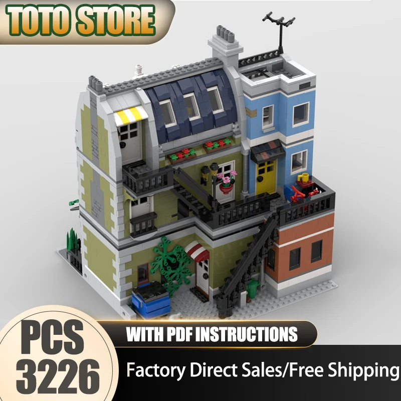 

Модульное городское здание Moc Building Bricks Парижская технология Deli-Restaurant Модульный блок-игрушка DIY Сборка Рождественский подарок