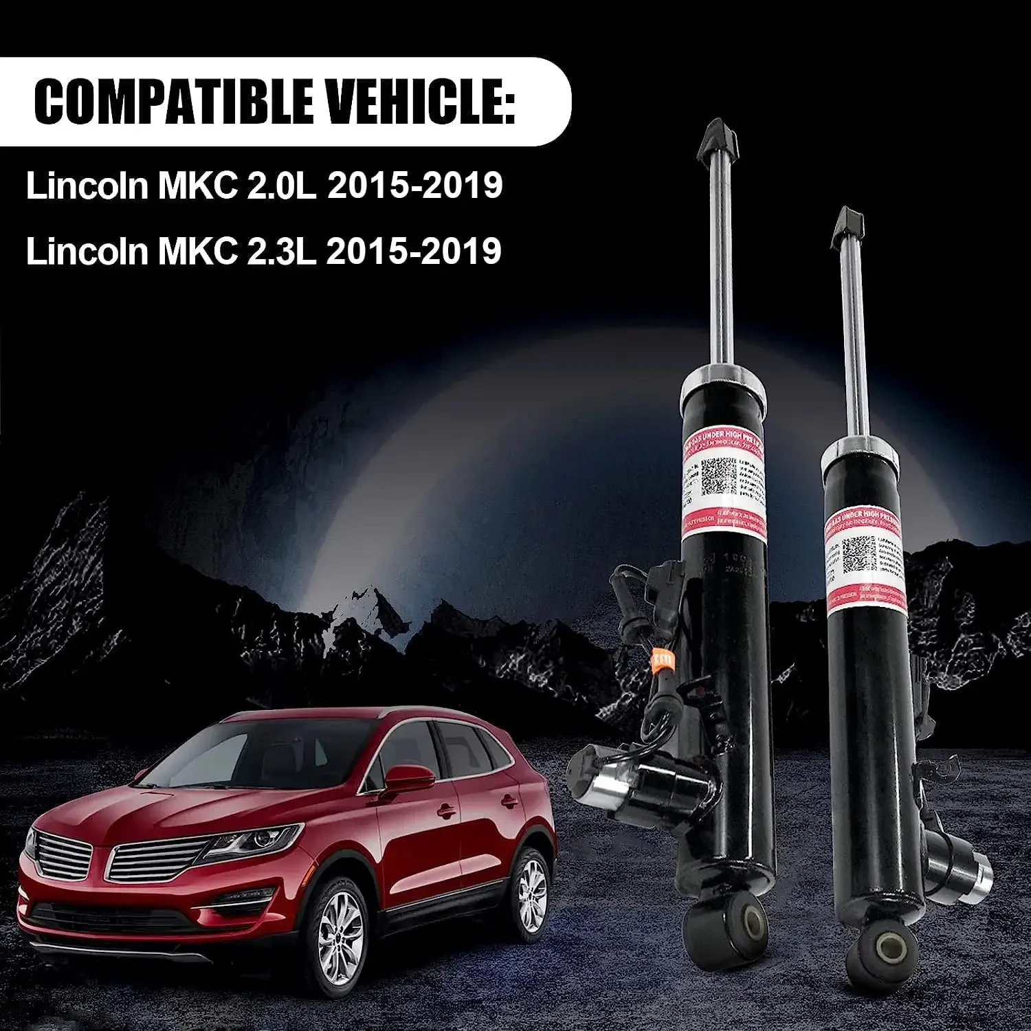 2pcs Rear Shock Absorber for Lincoln MKC 2.0L 2.3L 2015-2019 with Electric ASH-85853, ASH-24591, EJ7Z18125G,ASH-24590,EJ7Z18125E