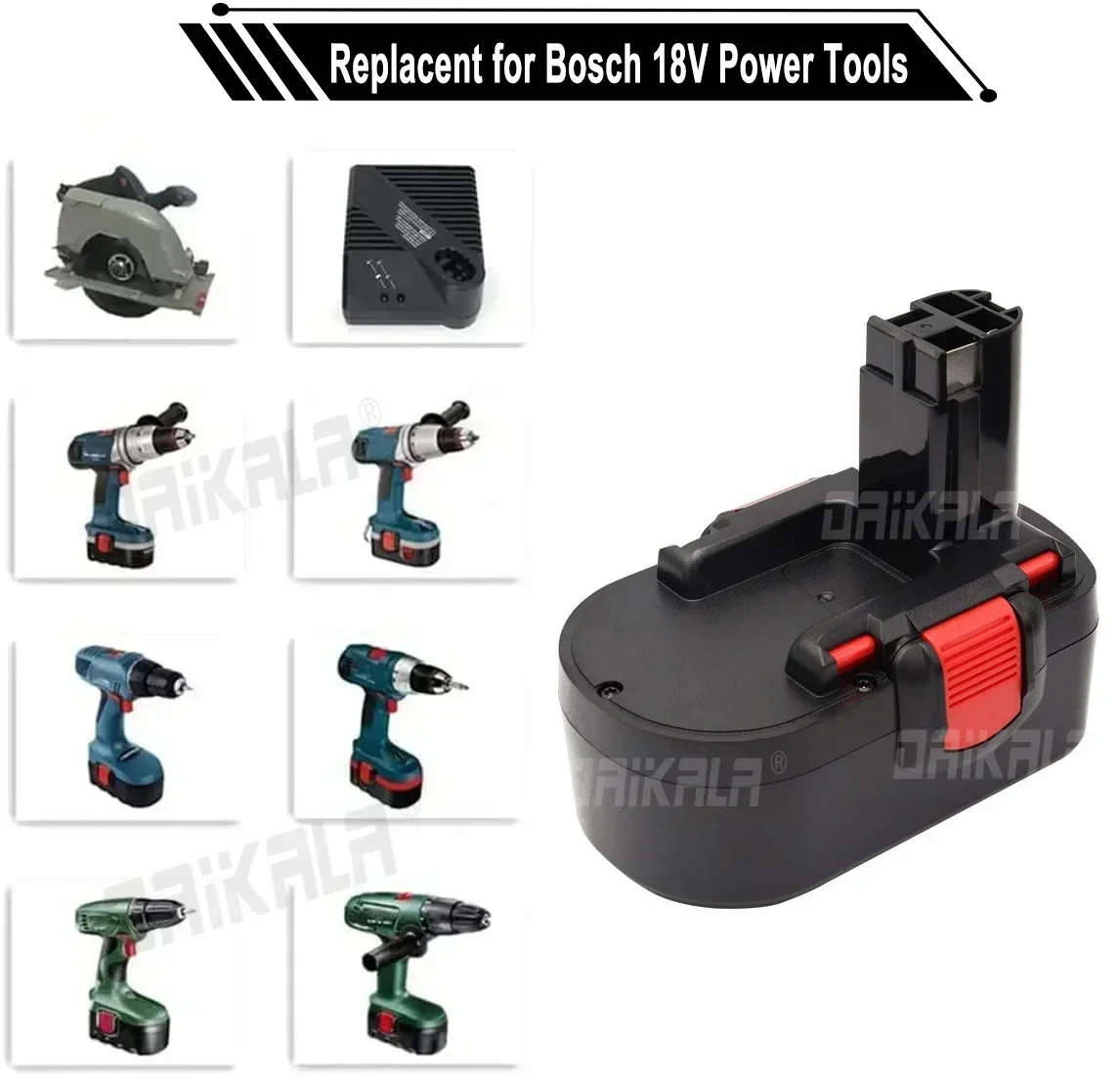 New Original for Bosch 18V 6.8Ah BAT025 Rechargeable Battery Ni-CD Power Tools Bateria for Drill GSB 18 VE-2, PSR 18VE, BAT026