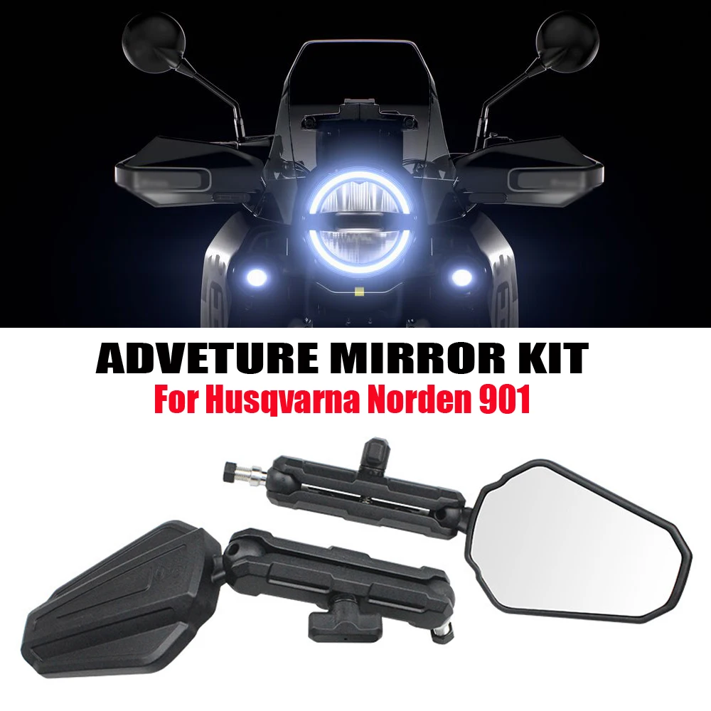 

For Husqvarna Norden 901 norden901 NORDEN 901 Motorcycle Rearview Mirror Adventure ADV Foldable Mirrors Ball Stud with bolts