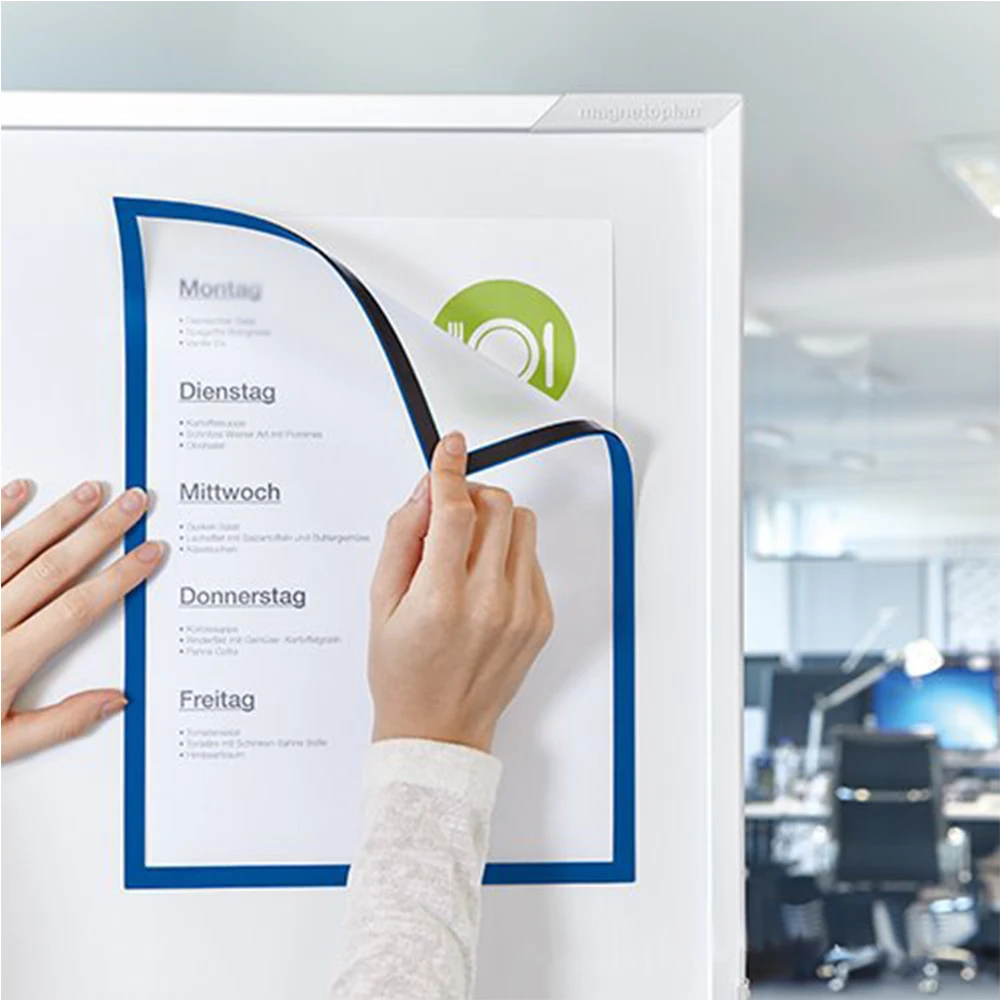 إطار ملف مغناطيسي إطار عرض مستندات PVC شفاف لجدول عمل صورة ورقية بحجم A4 #3