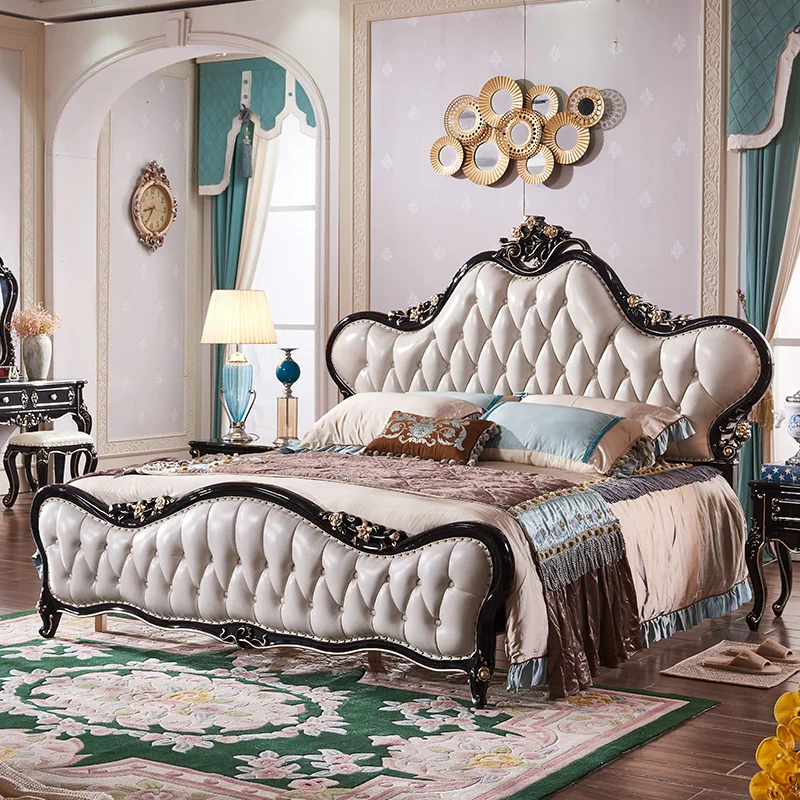 

Массив дерева, главная спальня для небольшой квартиры, двуспальная кровать, цвет черного дерева, светлая роскошная кожаная кровать.