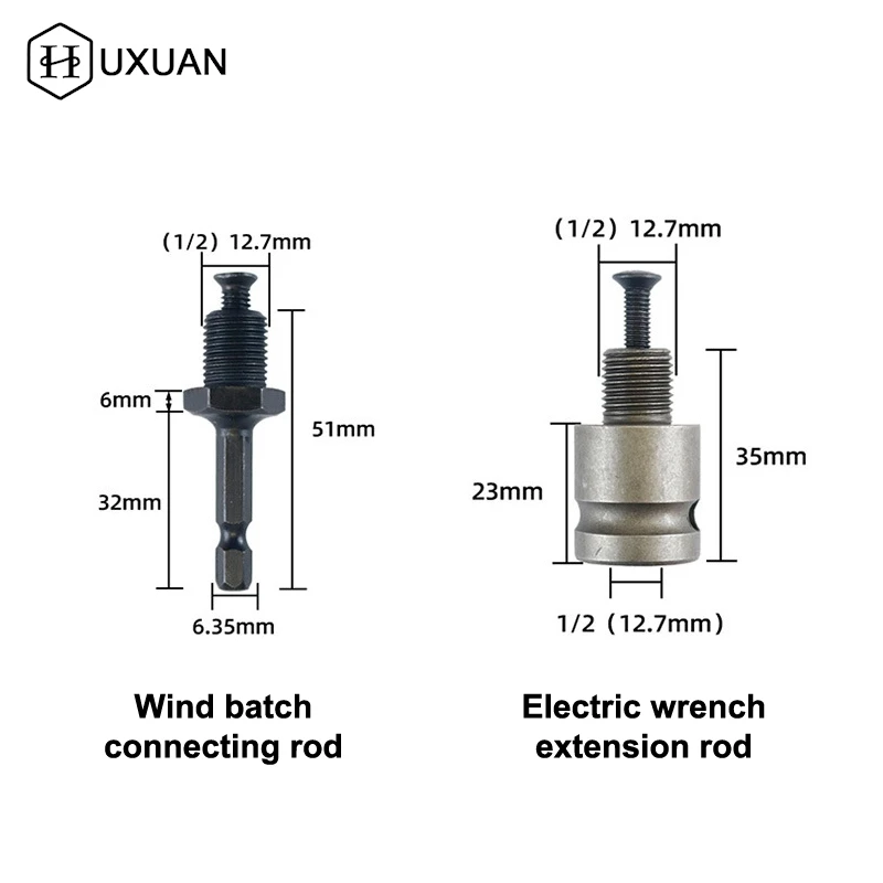 【W】Drill Chuck Quick Change Adapter 1/2 3/8 Thread Impact Wrench Conversion SDS-Plus Hex Socket Square Female Adapter
