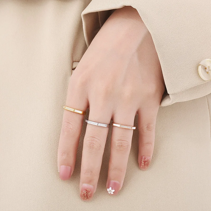 Stainless Steel Ring For Women Fashion Multiple Colors Rhinestone Shell New Korea Women's Jewelry Wedding Ring's Party Gifts