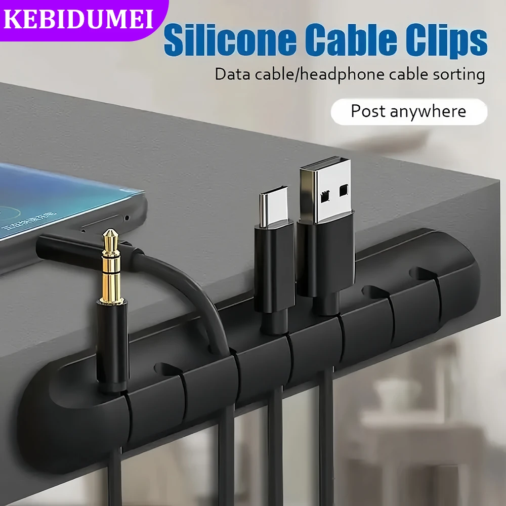Organizador Cables Silicona Escritorio Hogar