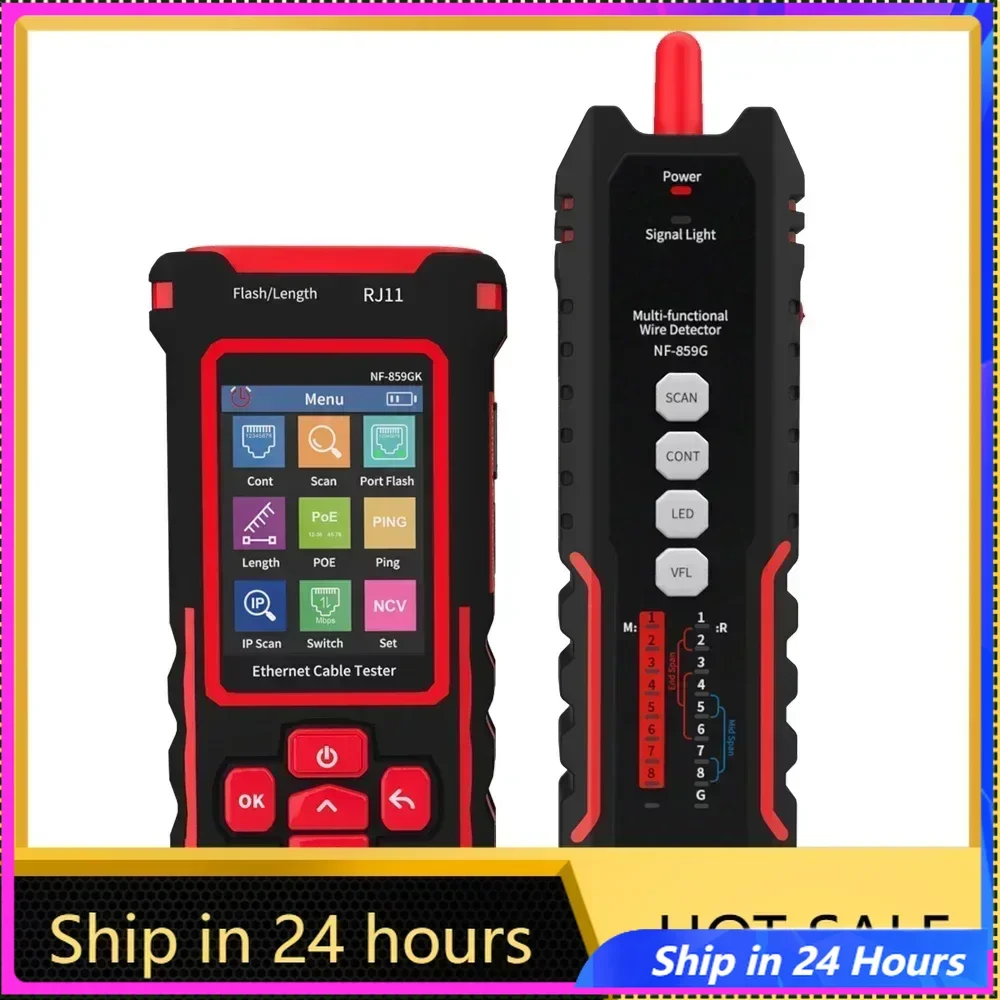 

NF-859GK Line Finder Network Tester Red Light Single Head Crimping Length Breakpoint IP Scanning PING Charging Type